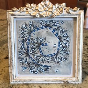 Original Zentangle Artwork in a 4” x 4” frame